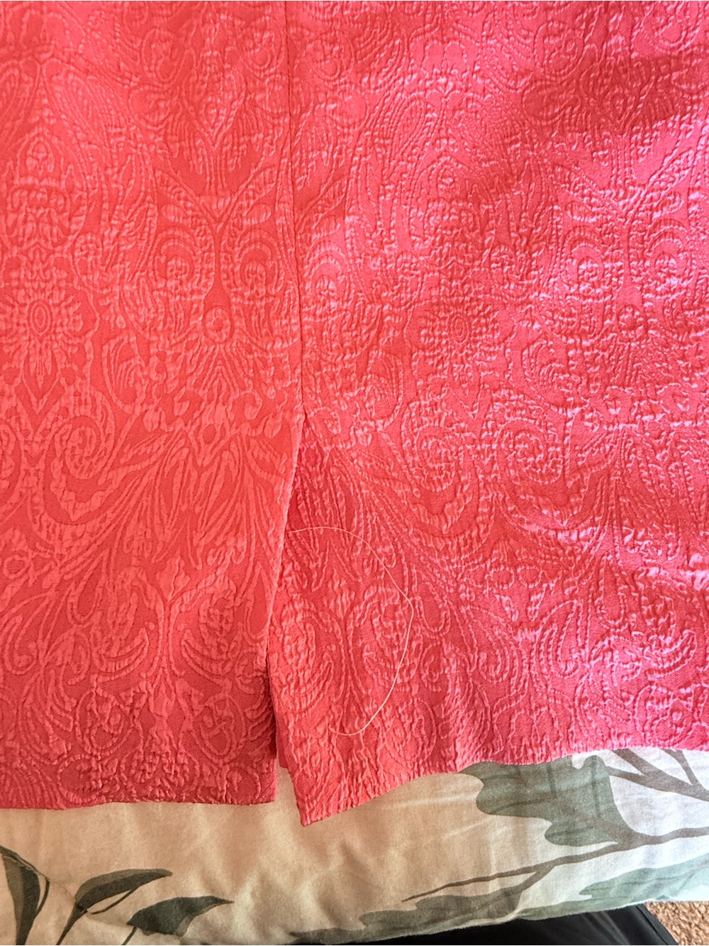 Ann Taylor Coral Pink Textured Midi Dress - Picture 6 of 7